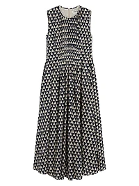 Printed Voile Midi Dress