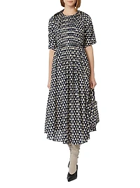 Printed Voile Midi Dress