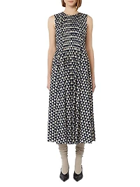 Printed Voile Midi Dress