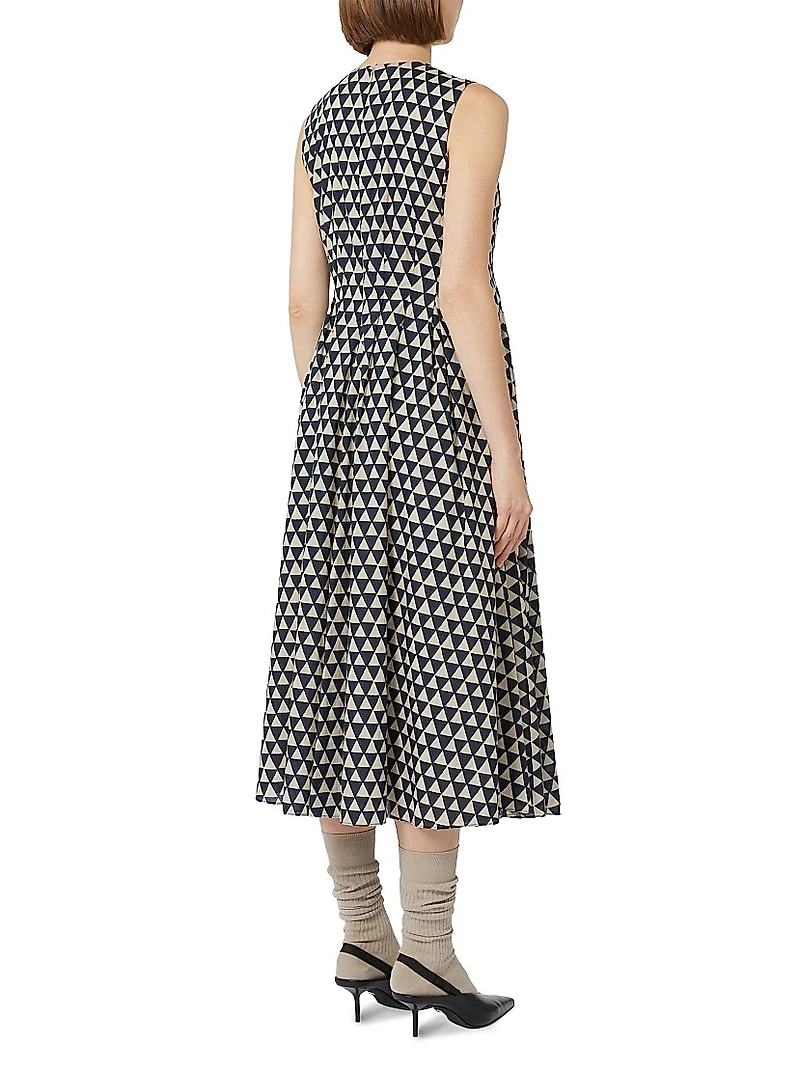 Printed Voile Midi Dress