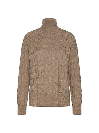 Wool and Cashmere Mock Polo Neck Sweater