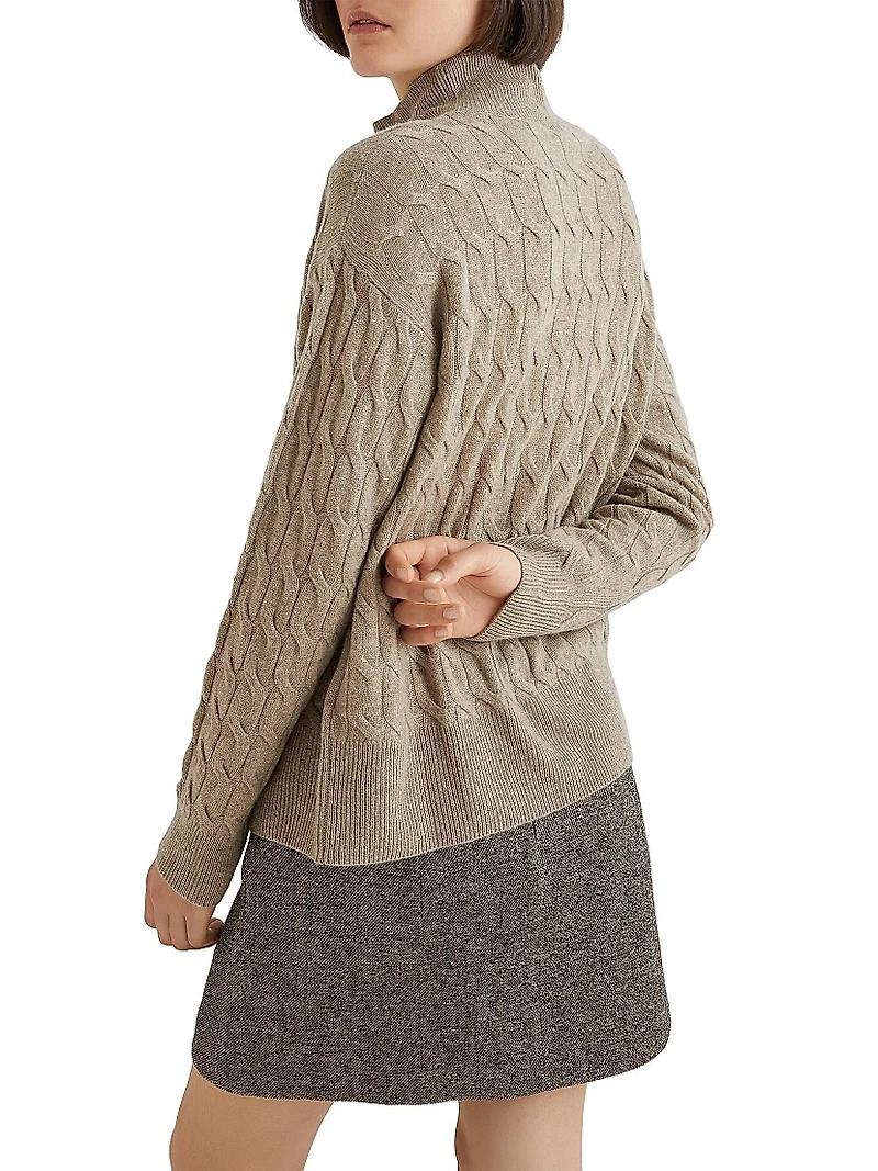 Wool and Cashmere Mock Polo Neck Sweater