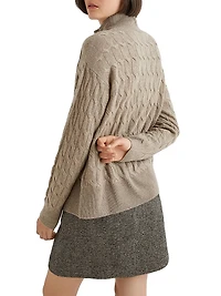 Wool and Cashmere Mock Polo Neck Sweater