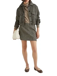 Wool and Cashmere Mock Polo Neck Sweater