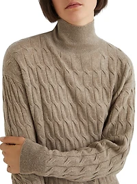 Wool and Cashmere Mock Polo Neck Sweater