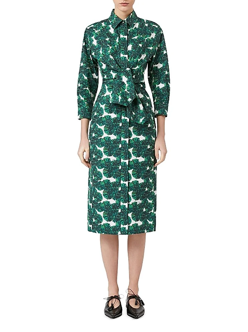 Printed Poplin Shirt Dress