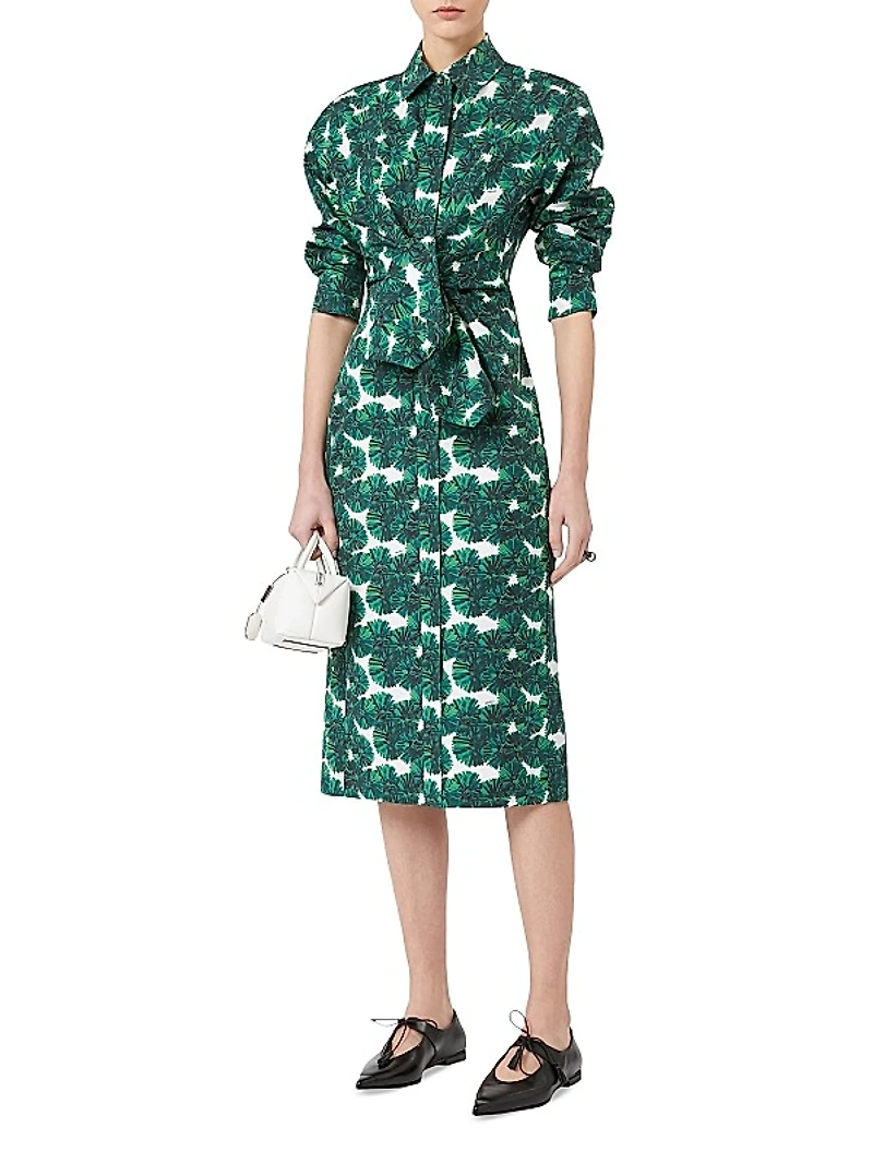 Printed Poplin Shirt Dress