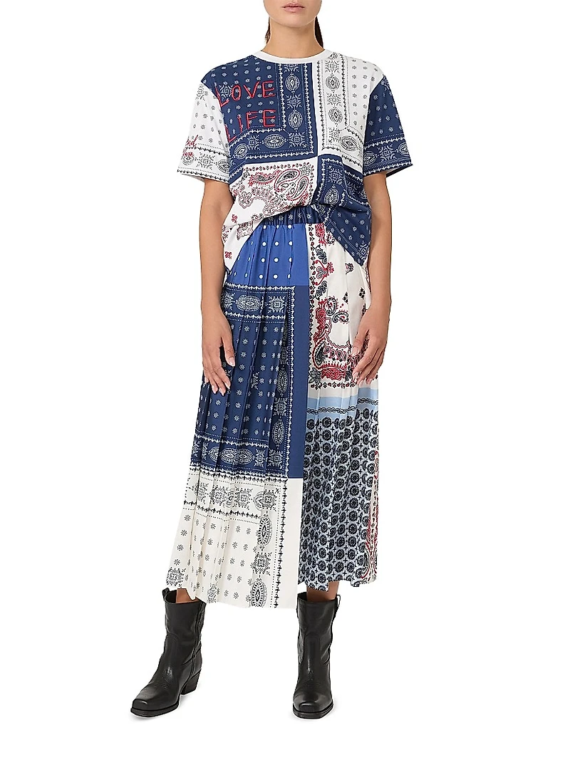 Printed Twill Skirt