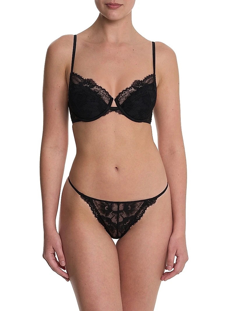 Fleur Padded Underwire Lace Demi Bra