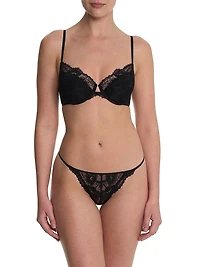 Fleur Padded Underwire Lace Demi Bra