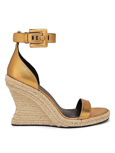 Anthem Leather Espadrille Wedge Sandals