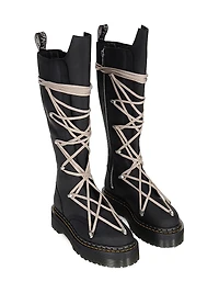 Dr. Martens x Rick Owens 1B60 Quad-Sole Pentalace Leather Knee-High Boots