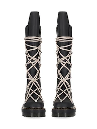Dr. Martens x Rick Owens 1B60 Quad-Sole Pentalace Leather Knee-High Boots