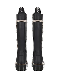 Dr. Martens x Rick Owens 1B60 Quad-Sole Pentalace Leather Knee-High Boots