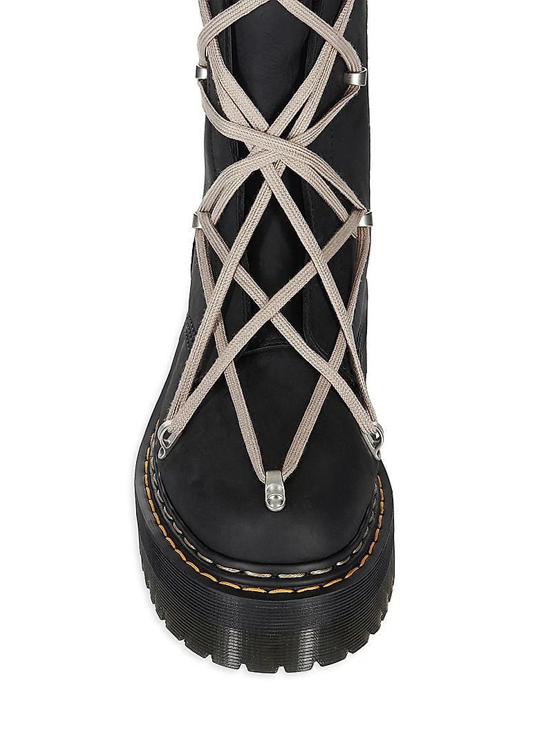 Dr. Martens x Rick Owens 1B60 Quad-Sole Pentalace Leather Knee-High Boots