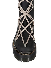 Dr. Martens x Rick Owens 1B60 Quad-Sole Pentalace Leather Knee-High Boots