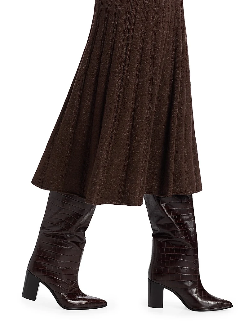 Paige Madeline Cable-Knit Fit & Flare Midi-Dress | The Summit