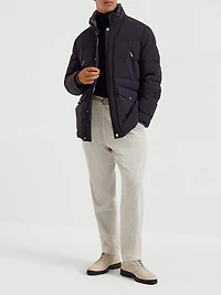 Bonded Taffeta Down Jacket with Detachable Hood