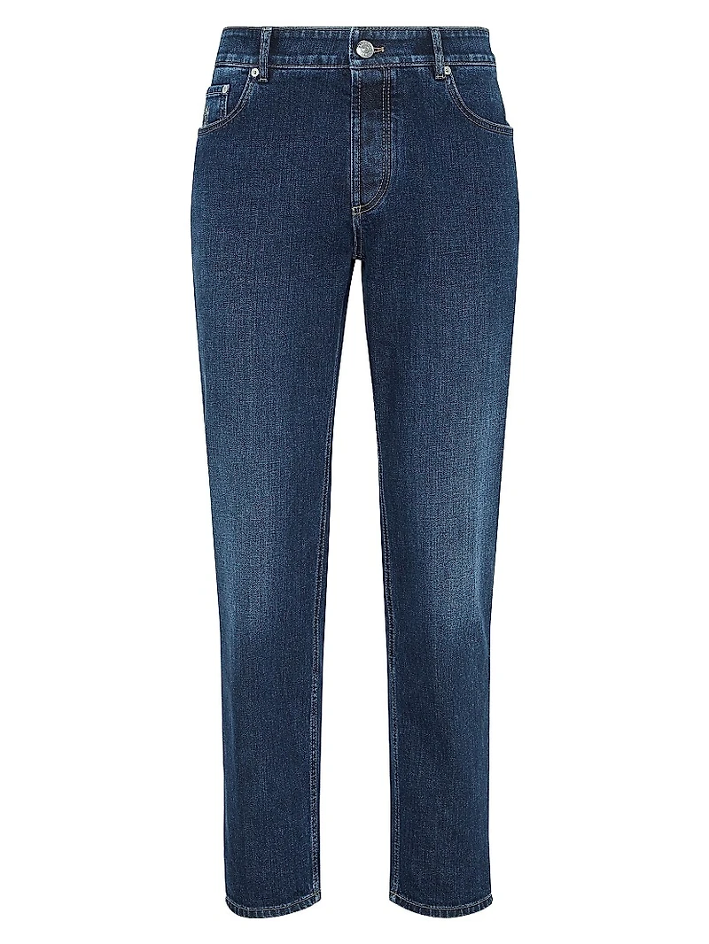 Comfort Cotton Denim Traditional Fit Five Pocket Jeans