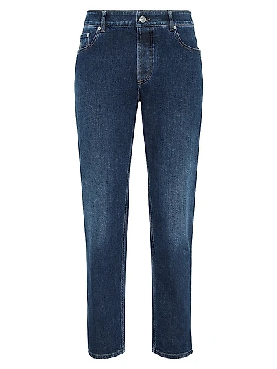 Comfort Cotton Denim Traditional Fit Five Pocket Jeans
