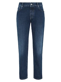 Comfort Cotton Denim Traditional Fit Five Pocket Jeans