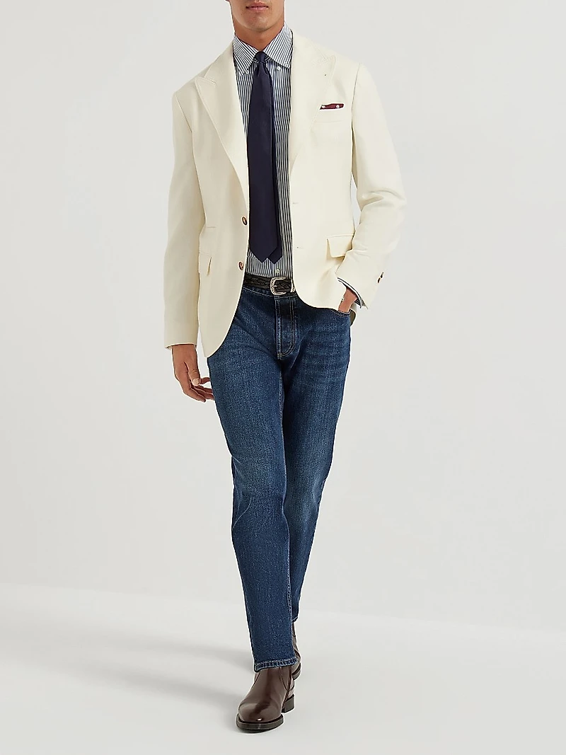 Comfort Cotton Denim Traditional Fit Five Pocket Jeans