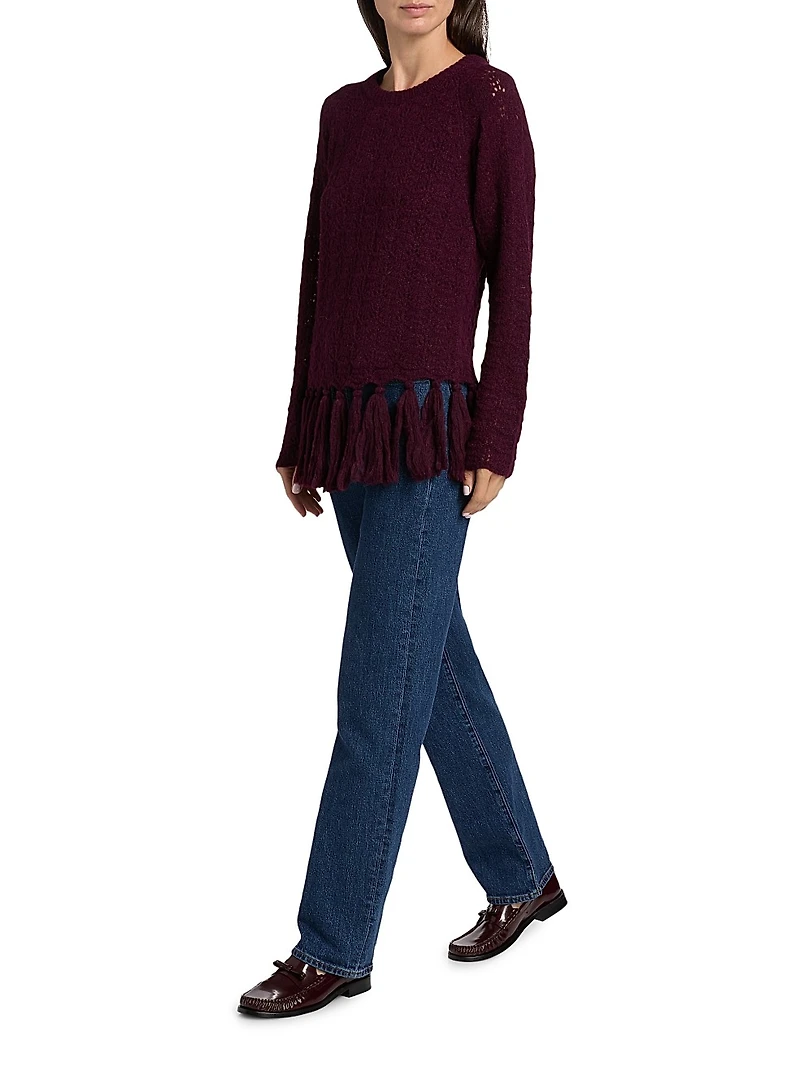 Fia Alpaca-Blend Fringe Sweater