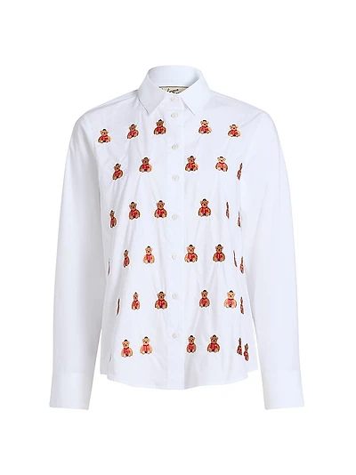 Bowery Bear Embroidered Poplin Shirt