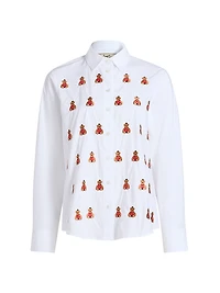 Bowery Bear Embroidered Poplin Shirt
