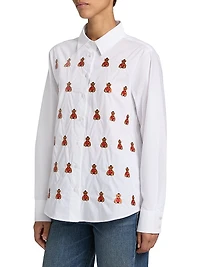 Bowery Bear Embroidered Poplin Shirt