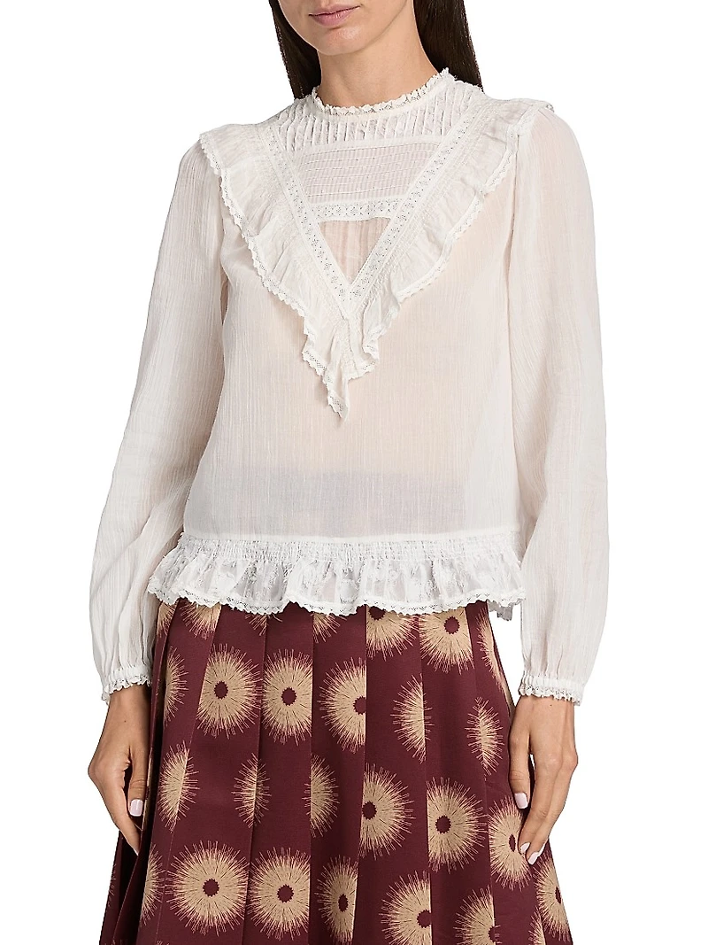 Patchwork Lace Cotton Shirt