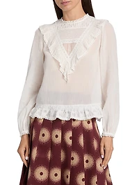 Patchwork Lace Cotton Shirt