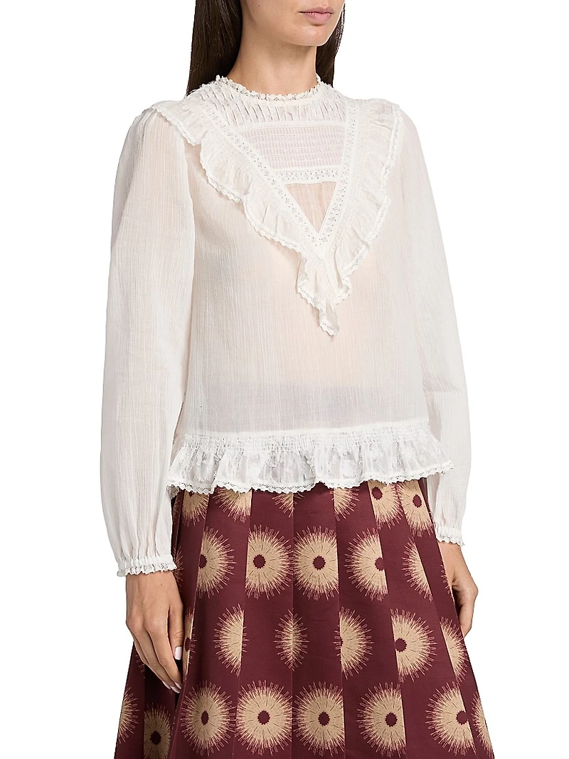 Patchwork Lace Cotton Shirt