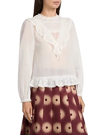 Patchwork Lace Cotton Shirt