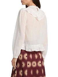 Patchwork Lace Cotton Shirt