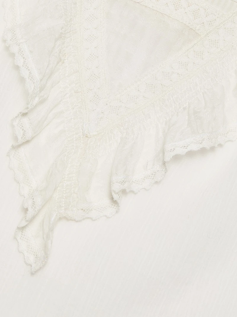 Patchwork Lace Cotton Shirt