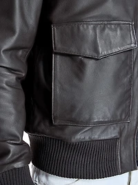Leather Aviator Bomber Jacket
