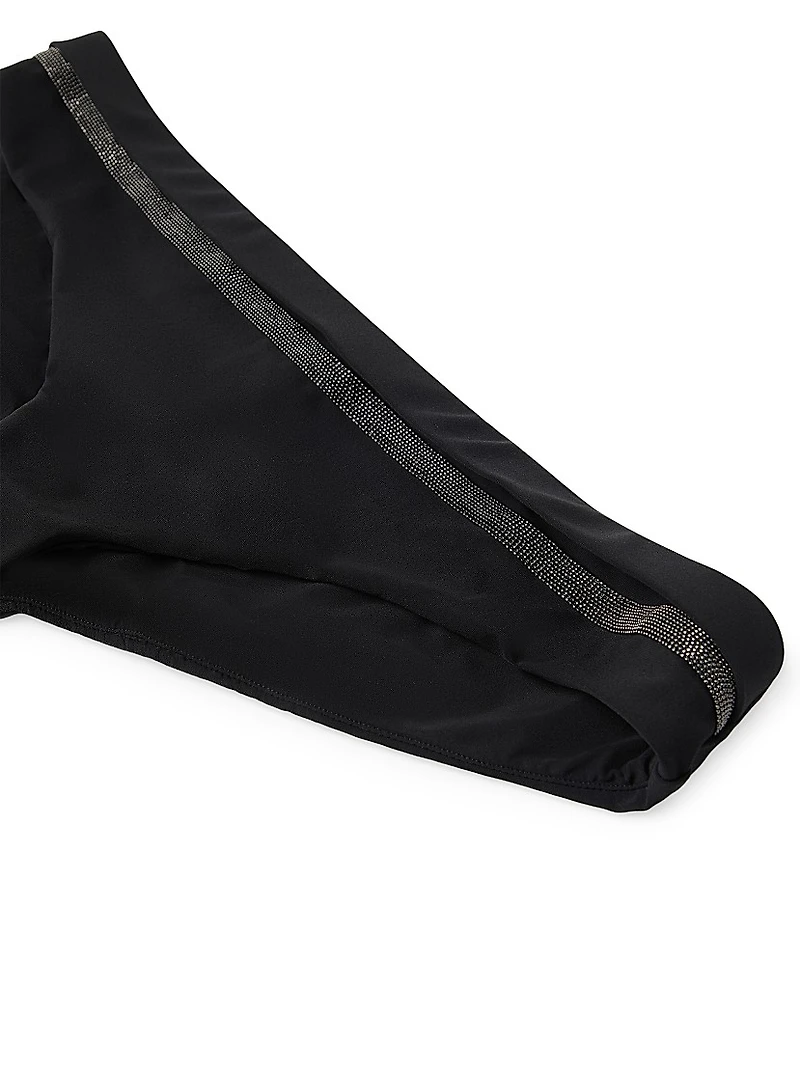 Techno Jersey Bikini Bottoms with Monili