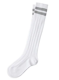 Cotton Rib Knit Socks with Stripes