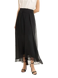 Crispy Silk Paneled Circle Skirt