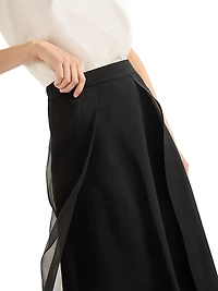 Crispy Silk Paneled Circle Skirt