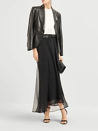 Crispy Silk Paneled Circle Skirt