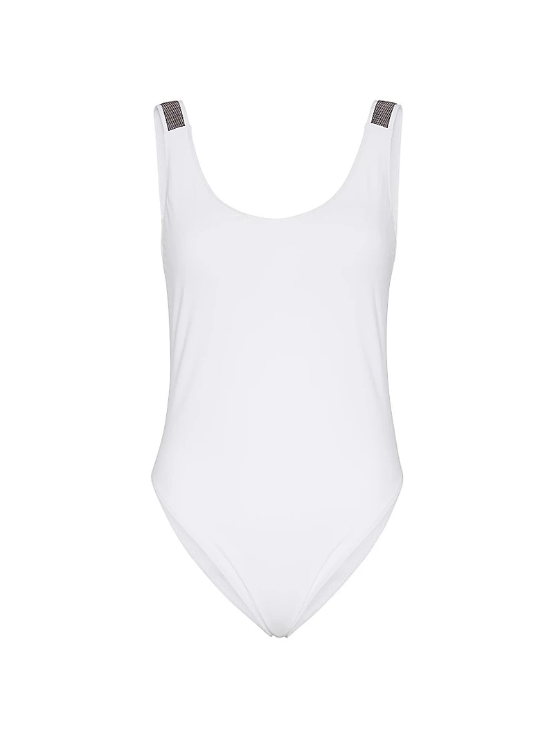 Techno Jersey Bathing Suit with Precious Details