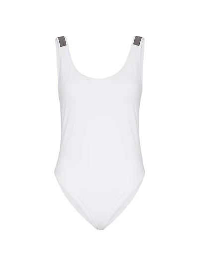 Techno Jersey Bathing Suit with Precious Details