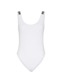 Techno Jersey Bathing Suit with Precious Details