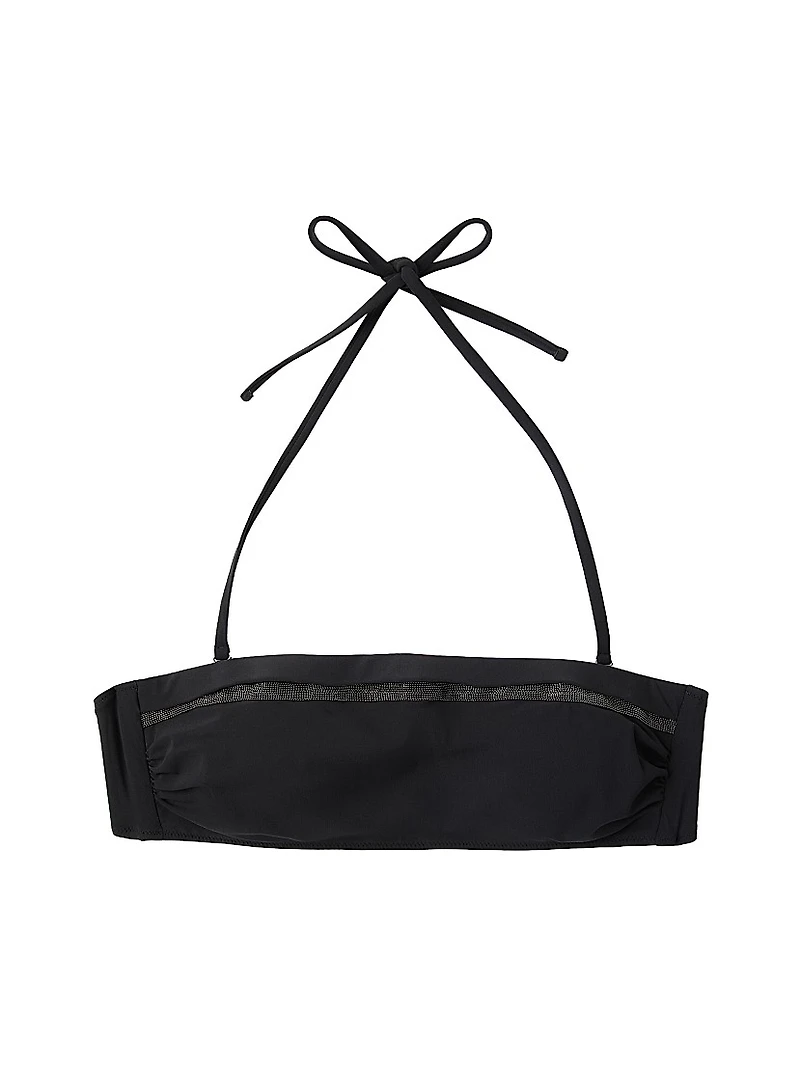 Techno Jersey Bandeau Bikini Top with Monili