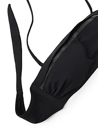 Techno Jersey Bandeau Bikini Top with Monili