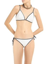 Techno Jersey Bikini Top with Monili
