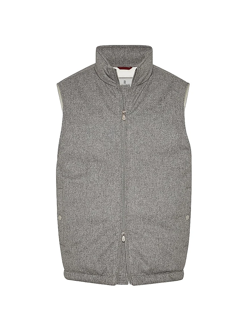Bonded Wool Flannel Down Vest