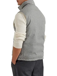 Bonded Wool Flannel Down Vest